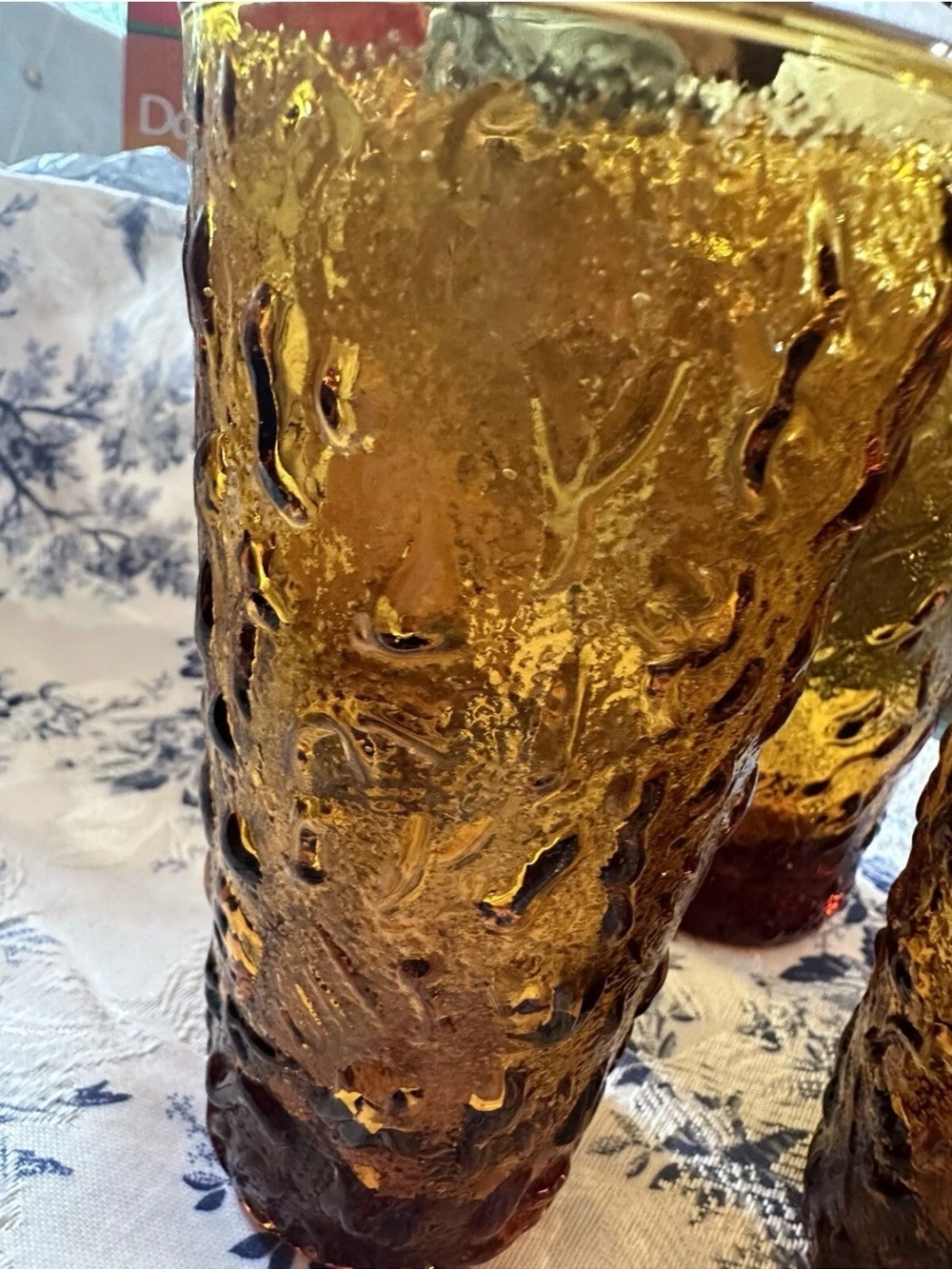 Anchor Hocking Amber Textured Glass Tumbler Set